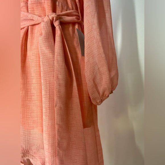 NSR Morgan Hi-Lo Flutter Chiffon Long Sleeve Dress- Sz M - Picture 5 of 16